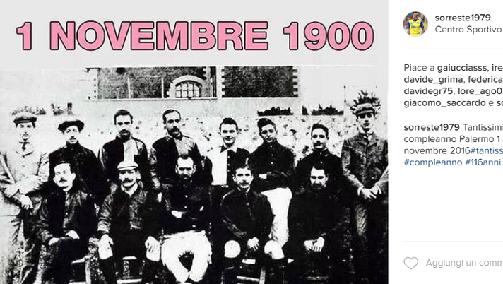 FOTO, Stefano Sorrentino: &#8220;Auguri di buon compleanno, Palermo! 116 anni di storia&#8221; 