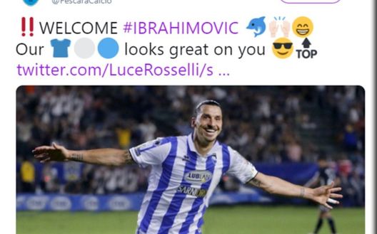 Pescara: Ibra era...arrivato virtualmente a novembre Pescara: Ibra era...arrivato virtualmente a novembre