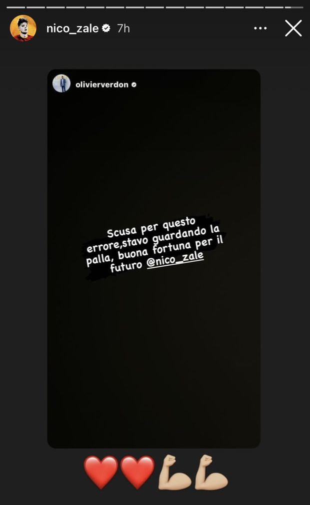 Arrivano le scuse di Verdon a Zalewski: “Stavo guardando la palla, buona fortuna”- immagine 2