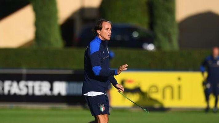 Mancini at Centro Tecnico Federale di Coverciano on October 5, 2020 in Florence, Italy. 