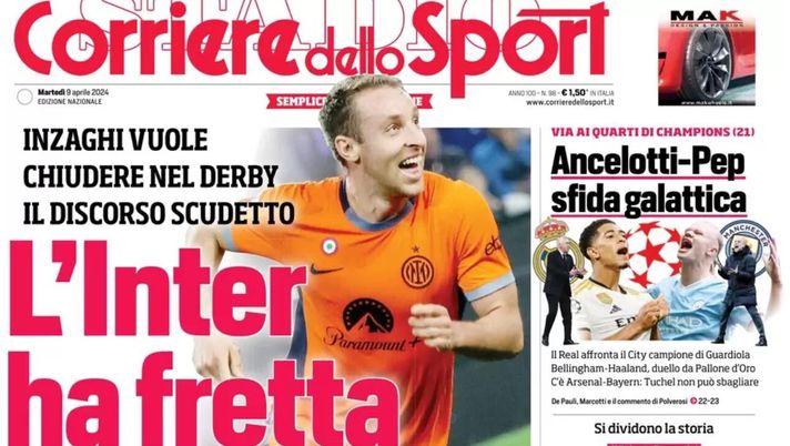 prima pagina corriere dello sport oggi