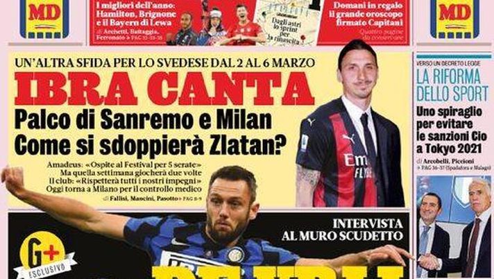 Gazzetta dello Sport, la prima pagina di oggi, mercoledì 30 dicembre 2020 