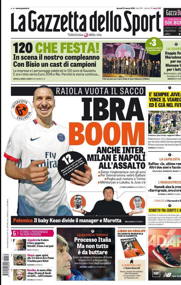 Prima Pagina, La Gazzetta dello Sport: “È sempre Juventus, Palermo ko 3-2”  Prima Pagina, La Gazzetta dello Sport: “È sempre Juventus, Palermo ko 3-2”