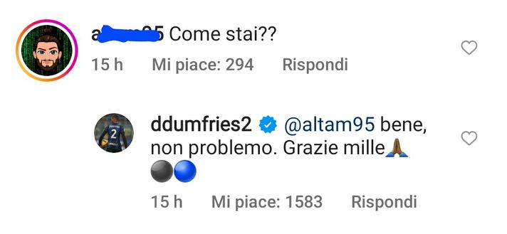 Inter, Dumfries tranquillizza sulle sue condizioni: “Sto bene, nessun problema”- immagine 2