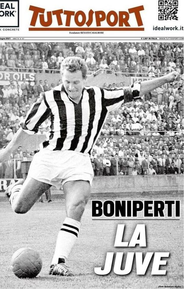 Prima Pagina, Tuttosport: “Boniperti, la Juve!” 