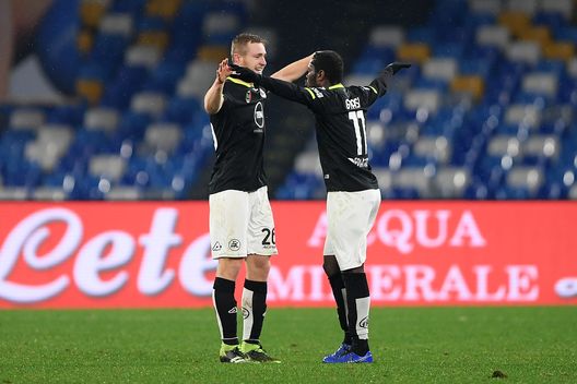 Pobega e Gyasi dello Spezia. Il centrocampista rossonero è in prestito, con diritto di riscatto e controriscatto. Pobega e Gyasi dello Spezia. Il centrocampista rossonero è in prestito, con diritto di riscatto e controriscatto.