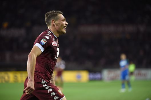 TURIN, ITALY - MAY 28: Andrea Belotti of FC Torino celebrates his first goal during the Serie A match between FC Torino and US Sassuolo at Stadio Olimpico di Torino on May 28, 2017 in Turin, Italy. (Photo by Pier Marco Tacca/Getty Images) TURIN, ITALY - MAY 28: Andrea Belotti of FC Torino celebrates his first goal during the Serie A match between FC Torino and US Sassuolo at Stadio Olimpico di Torino on May 28, 2017 in Turin, Italy. (Photo by Pier Marco Tacca/Getty Images)