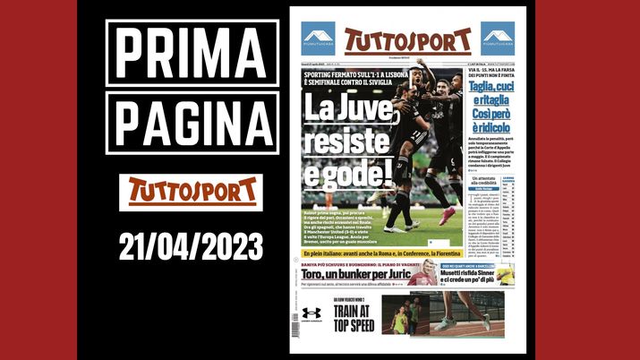 Prima pagina Tuttosport: ' La Juve resiste e gode'