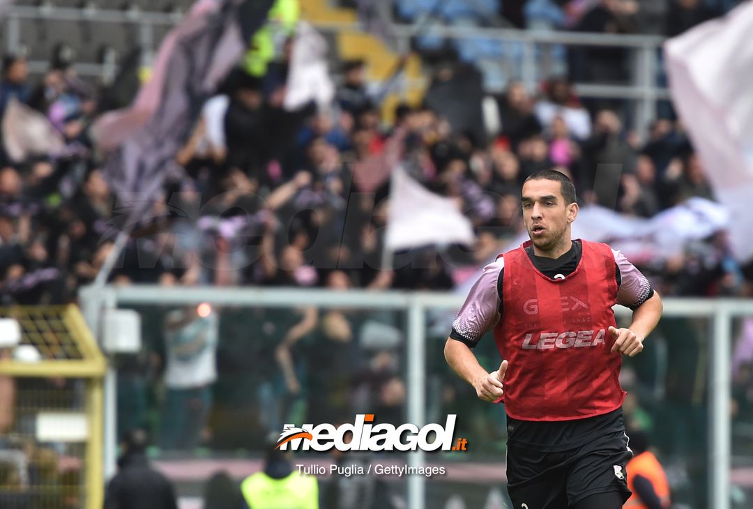  PALERMO, ITALY - MARCH 28: Giuseppe Bellusci of Palermo in action during a training session at Stadio Renzo Barbera on March 28, 2019 in Palermo, Italy. (Photo by Tullio M. Puglia/Getty Images) 