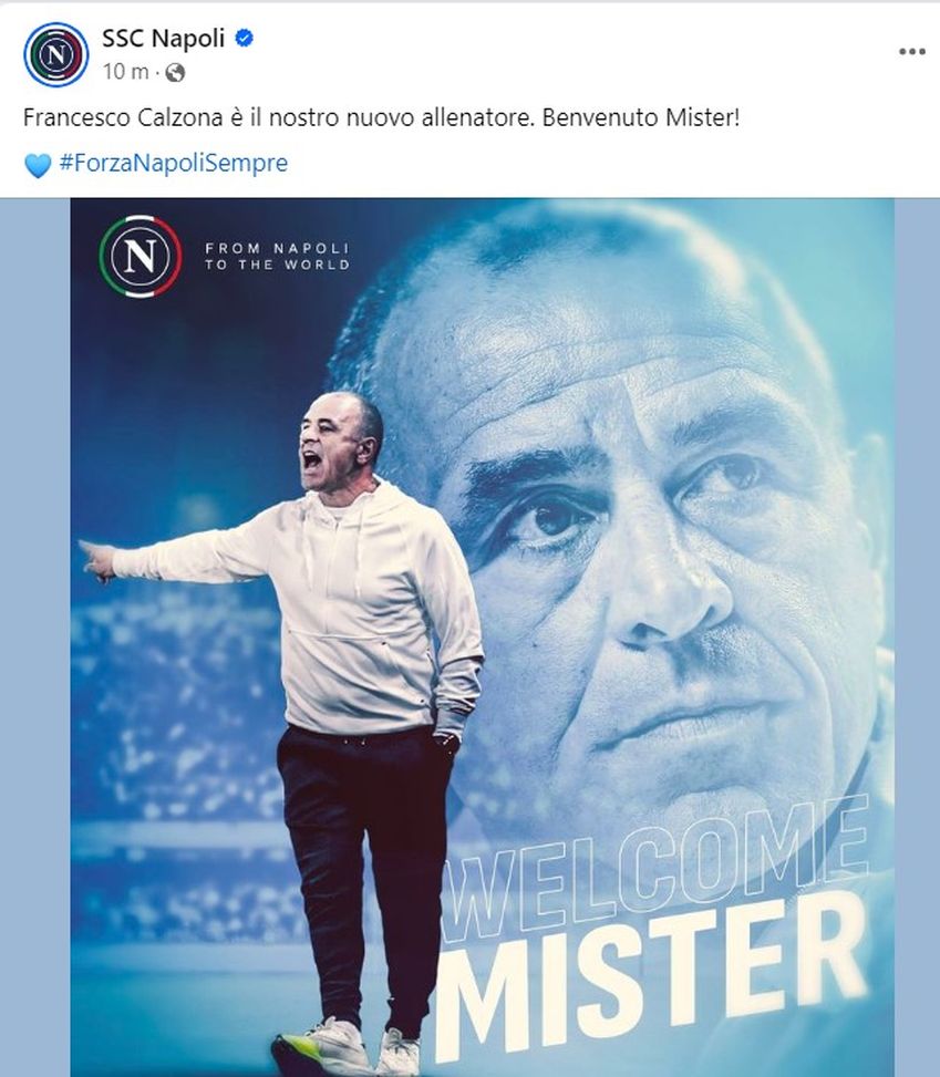 L'annuncio del Napoli su Facebook UFFICIALE – Esonerato Mazzarri. De Laurentiis: “Resterà nel cuore del Napoli”. Spazio a Calzona- immagine 3