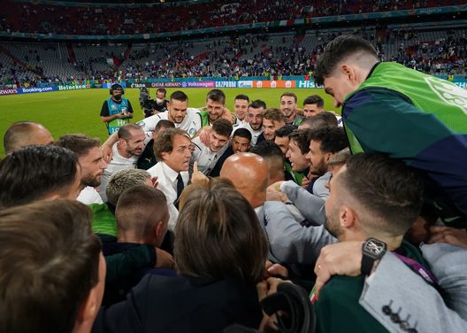L'Italia festeggia la vittoria contro il Belgio L'Italia festeggia la vittoria contro il Belgio