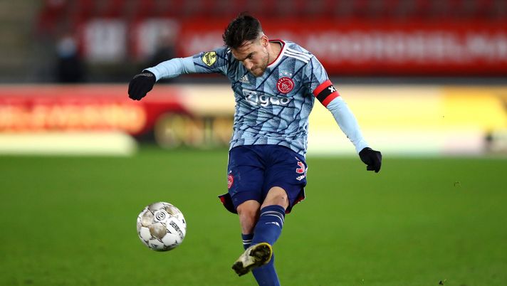 ALKMAAR, NETHERLANDS - JANUARY 20: Nicolas Tagliafico of Ajax in action during the KNVB Beker or Dutch Cup match between AZ Alkmaar and AFC Ajax at AFAS-Stadium on January 20, 2021 in Alkmaar, Netherlands. (Photo by Dean Mouhtaropoulos/Getty Images) ALKMAAR, NETHERLANDS - JANUARY 20: Nicolas Tagliafico of Ajax in action during the KNVB Beker or Dutch Cup match between AZ Alkmaar and AFC Ajax at AFAS-Stadium on January 20, 2021 in Alkmaar, Netherlands. (Photo by Dean Mouhtaropoulos/Getty Images)