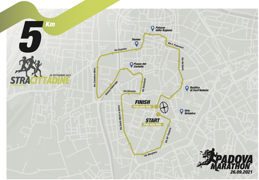 Il percorso della Stracittadina da 5 km Il percorso della Stracittadina da 5 km
