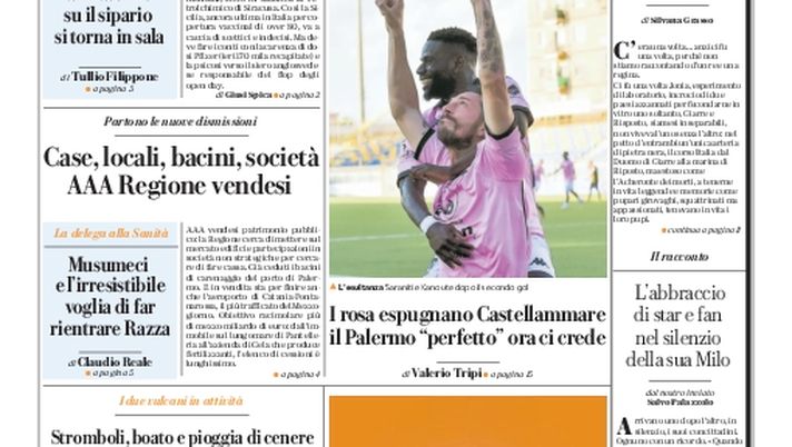 Prima Pagina, La Repubblica-Palermo: “Caccia ai ‘dispersi’ del vaccino. Il Palermo ‘perfetto’ ora ci crede” 