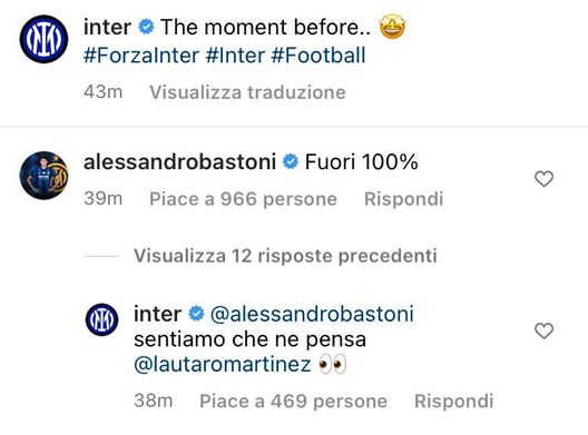 Bastoni ‘punzecchia’ simpaticamente Lautaro. L’Inter: “Sentiamo che ne pensa il Toro”- immagine 2