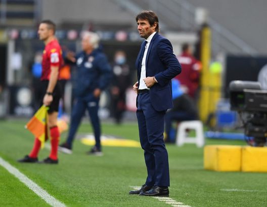 MILAN, ITALY - NOVEMBER 22: Head coach of FC Internazionale Antonio Conte reacts during the Serie A match between FC Internazionale and Torino FC at Stadio Giuseppe Meazza on November 22, 2020 in Milan, Italy. (Photo by Claudio Villa - Inter/Inter via Getty Images) MILAN, ITALY - NOVEMBER 22: Head coach of FC Internazionale Antonio Conte reacts during the Serie A match between FC Internazionale and Torino FC at Stadio Giuseppe Meazza on November 22, 2020 in Milan, Italy. (Photo by Claudio Villa - Inter/Inter via Getty Images)