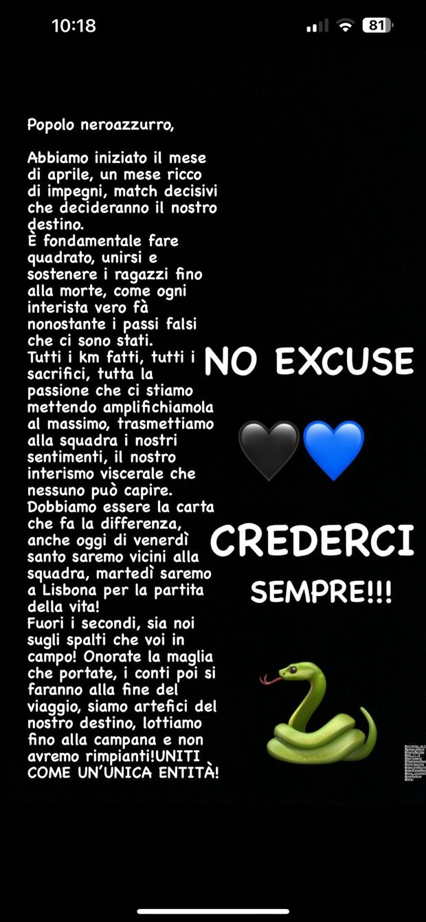 La Curva Nord: “Aprile decisivo, i giocatori onorino la maglia. Noi faremo…”- immagine 3