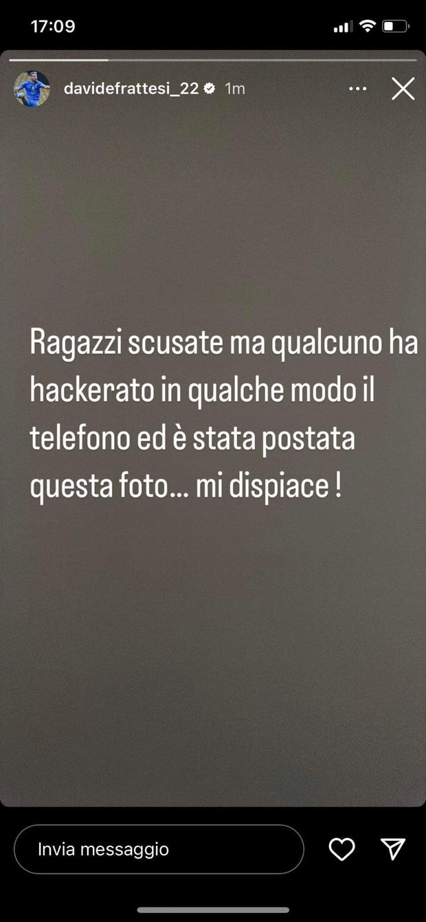 Incidente hot per Frattesi, in una foto è nudo. Lui: “Hackerato mio telefono”- immagine 2