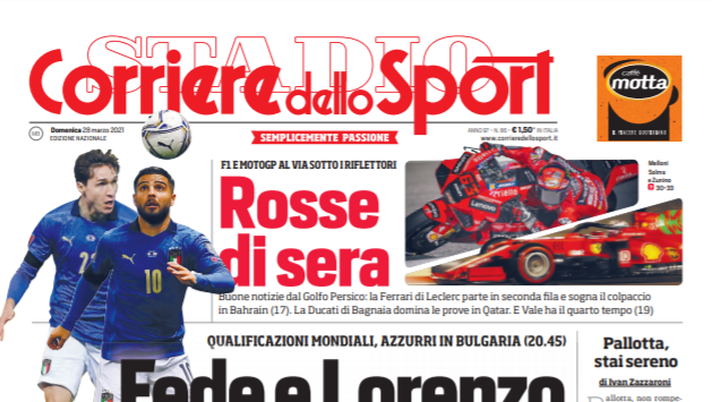 Prima Pagina, Corriere dello Sport: “Fede e Lorenzo quasi amici. Furia Ronaldo, sentenza Lukaku” 