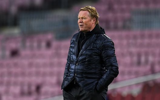 BARCELONA, SPAIN - DECEMBER 08: Head coach Ronald Koeman of FC Barcelona reacts during the UEFA Champions League Group G stage match between FC Barcelona and Juventus at Camp Nou on December 08, 2020 in Barcelona, Spain. Sporting stadiums around Spain remain under strict restrictions due to the Coronavirus Pandemic as Government social distancing laws prohibit fans inside venues resulting in games being played behind closed doors. (Photo by David Ramos/Getty Images) BARCELONA, SPAIN - DECEMBER 08: Head coach Ronald Koeman of FC Barcelona reacts during the UEFA Champions League Group G stage match between FC Barcelona and Juventus at Camp Nou on December 08, 2020 in Barcelona, Spain. Sporting stadiums around Spain remain under strict restrictions due to the Coronavirus Pandemic as Government social distancing laws prohibit fans inside venues resulting in games being played behind closed doors. (Photo by David Ramos/Getty Images)