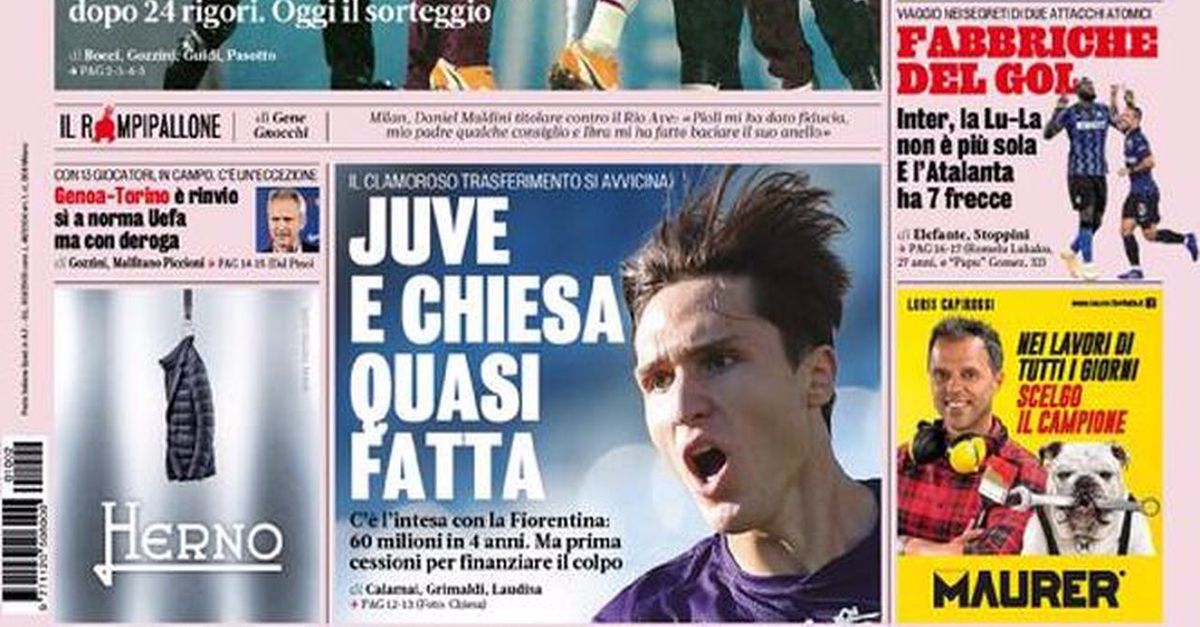 La Prima Pagina De La Gazzetta “juve E Chiesa Quasi Fatta” Juvenews Eu