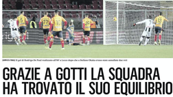 Il Gazzettino: Con Gotti la squadra ha trovato equilibrio