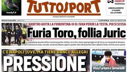PRIMA PAGINA TUTTOSPORT OGGI: “Pressione Maxima”