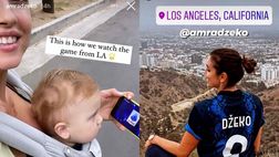 La moglie di Dzeko non si perde la prima dell’Inter: foto ed esultanza da Los Angeles