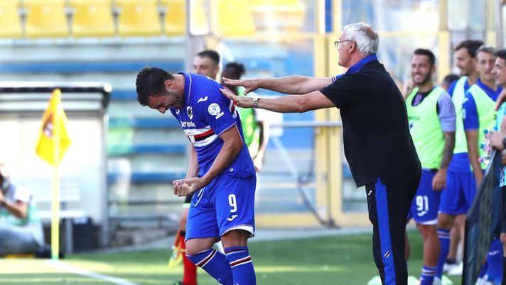 Federico Banazzoli e Claudio Ranieri dopo il gol di Parma Federico Banazzoli e Claudio Ranieri dopo il gol di Parma
