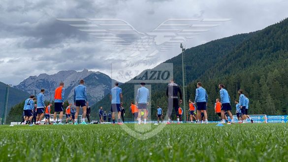 Allenamento pre partita per la Lazio ad Auronzo di Cadore Allenamento pre partita per la Lazio ad Auronzo di Cadore