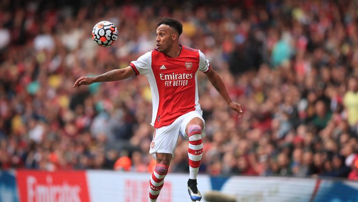 LONDON, ENGLAND - AUGUST 01: Pierre-Emerick Aubameyang of Arsenal during the Pre Season Friendly between Arsenal and Chelsea at Emirates Stadium on August 1, 2021 in London, England. (Photo by Marc Atkins/Getty Images) LONDON, ENGLAND - AUGUST 01: Pierre-Emerick Aubameyang of Arsenal during the Pre Season Friendly between Arsenal and Chelsea at Emirates Stadium on August 1, 2021 in London, England. (Photo by Marc Atkins/Getty Images)
