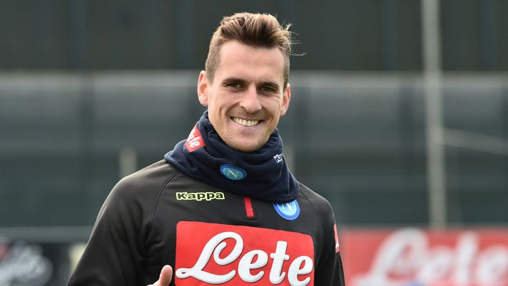 NAPLES, ITALY - MARCH 28: Arkadiusz Milik during an SSC Napoli Training Session on March 28, 2019 in Naples, Italy. (Photo by Ciro Sarpa SSC NAPOLI/SSC NAPOLI via Getty Images)  NAPLES, ITALY - MARCH 28: Arkadiusz Milik during an SSC Napoli Training Session on March 28, 2019 in Naples, Italy. (Photo by Ciro Sarpa SSC NAPOLI/SSC NAPOLI via Getty Images)