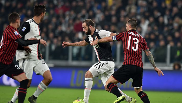 Gonzalo Higuaín durante Juventus-Milan (credits: GETTY Images)
