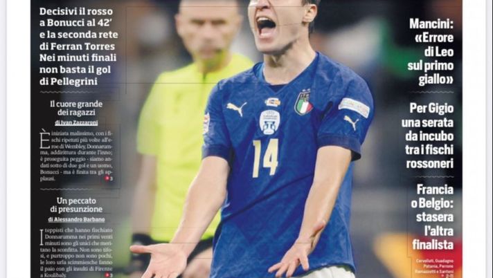 EDICOLA CDS – Grazie Italia. Non basta il gol di Pellegrini, perdiamo dopo 37 partite - immagine 1