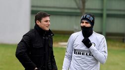 Zanetti alla Pinetina per la rifinitura: eccolo mentre saluta Icardi