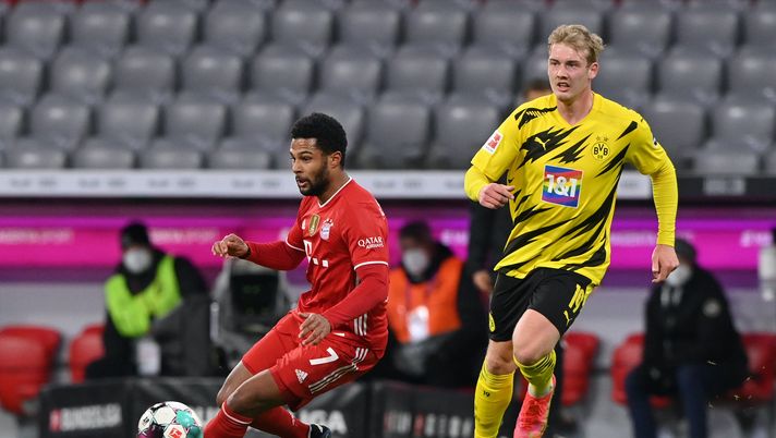 Serge Gnabry (attaccante Bayern Monaco) e Julian Brandt (Borussia Dortmund) | Bundesliga News (Getty Images) 
