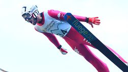 CdM Salto: Federico Cecon in gara nella tappa della Val di Fiemme