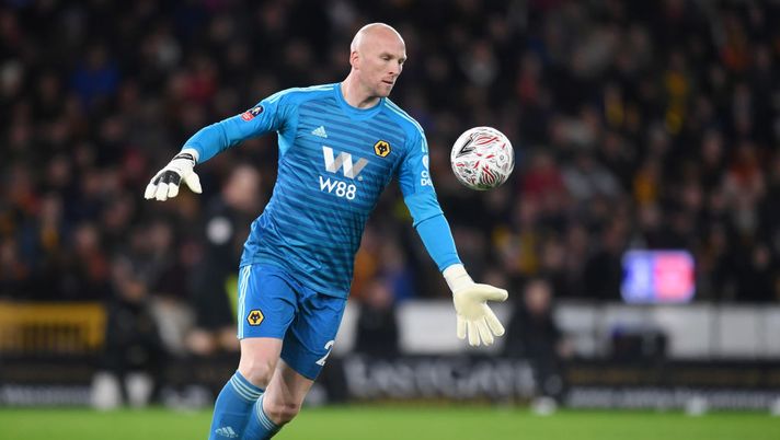 WOLVERHAMPTON, ENGLAND - MARCH 16: John Ruddy  of Wolverhampton Wanderers in action during the FA Cup Quarter Final match between Wolverhampton Wanderers and Manchester United at Molineux on March 16, 2019 in Wolverhampton, England. (Photo by Michael Regan/Getty Images) 