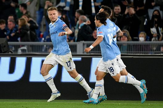 Ciro Immobile e Luka Romero Ciro Immobile e Luka Romero