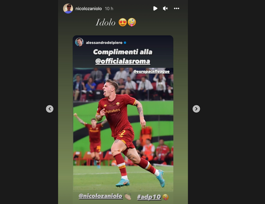 Del Piero si complimenta con Zaniolo, lui risponde: “Idolo”- immagine 3