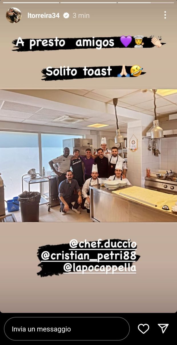 FOTO – E Torreira saluta i cuochi Viola: “A presto, amici”- immagine 2