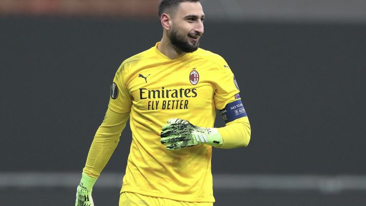 Gianluigi 'Gigio' Donnarumma (portiere AC Milan), qui durante Milan-Celtic 4-2 (Europa League 2020-2021) | AC Milan News (Getty Images) 