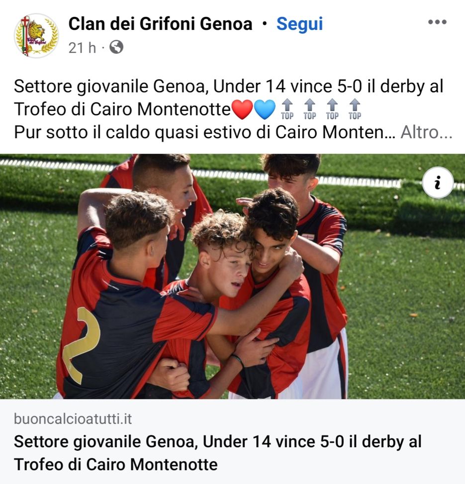 Giovanissimi, manita Genoa contro la Samp in Valbormida- immagine 2