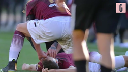 VIDEO Ascoli-Salernitana, paura durante il match: Dziczek sviene per crisi epilettica