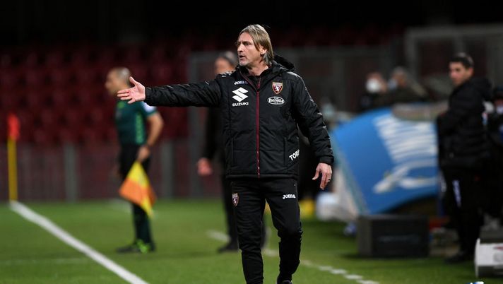 BENEVENTO, ITALY - JANUARY 22: Davide Nicola, Head coach of Torino reacts during of the Serie A match between Benevento Calcio and Torino FC  at Stadio Ciro Vigorito on January 22, 2021 in Benevento, Italy. (Photo by Francesco Pecoraro/Getty Images) 