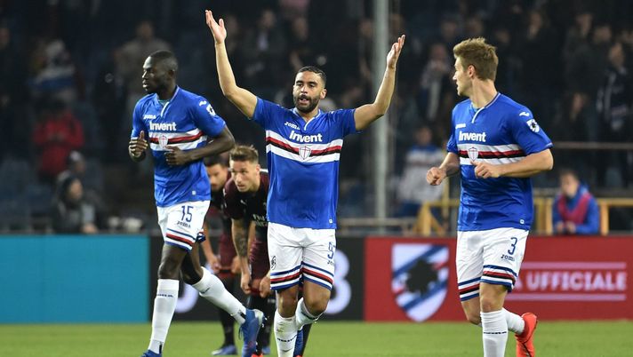 Gregoire Defrel esulta per il suo gol in Sampdoria-Milan (credits: GETTY Images) 