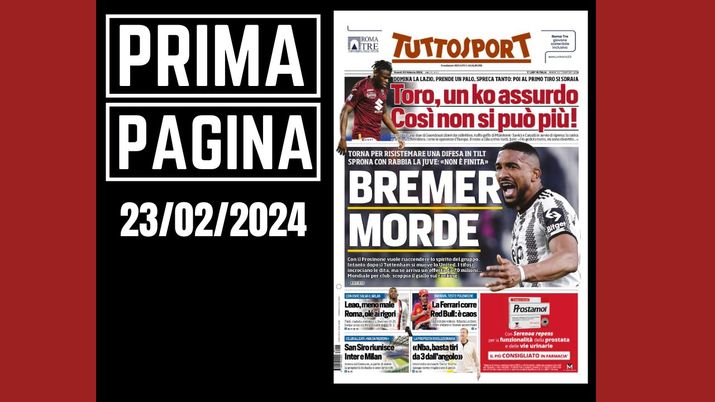 Prima pagina Tuttosport: Milan, Leao meno male. E su San Siro...