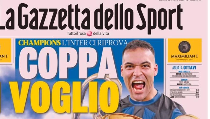 prima pagina gazzetta dello sport