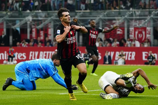 L'esultanza di Brahim Díaz (attaccante AC Milan) per il suo gol in Milan-Juventus 2-0 (Serie A 2022-2023) | News (Getty Images)