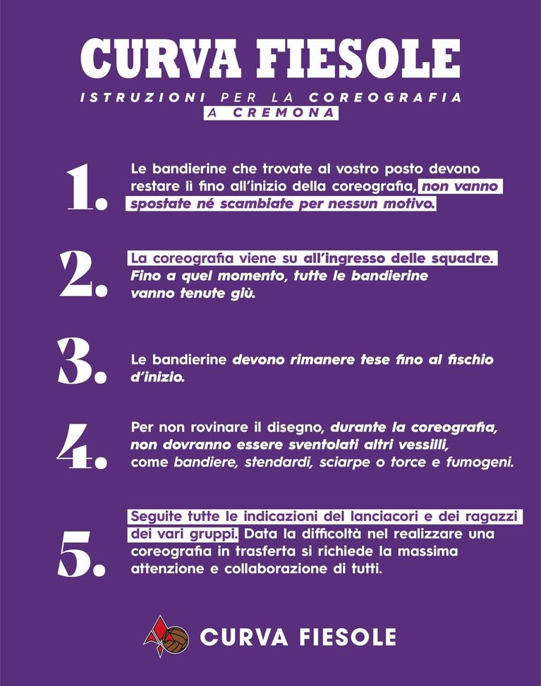 La Curva Fiesole prepara la coreografia per Cremona: le info- immagine 2